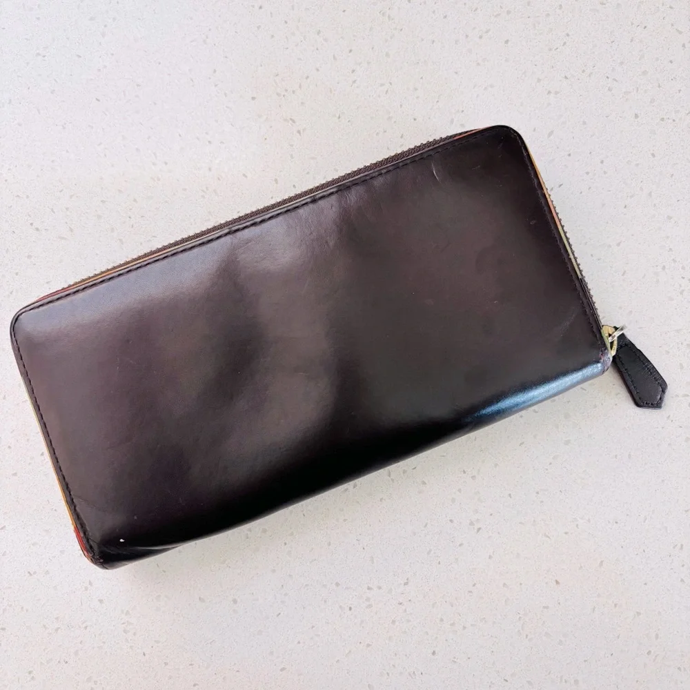 Paul Smith Authentic Leather long wallet‎ artist stripe wine red Men’s